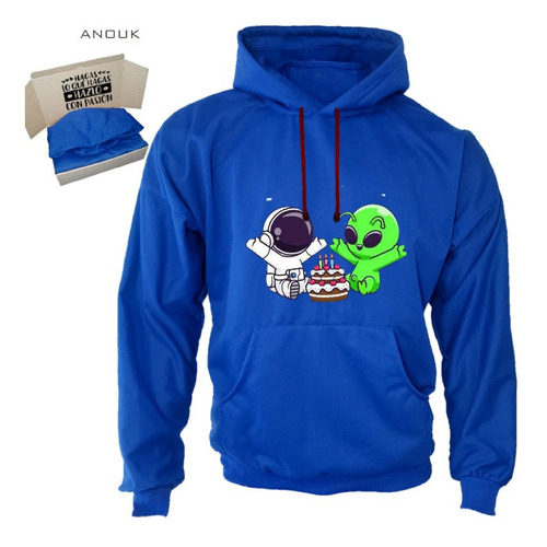 Imagen 1 de 10 de Buzo Hoodie Personalizado Saco Astronauta Y Alien Unisex