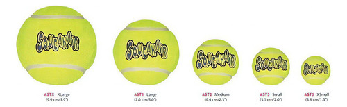 Kong Squeakair Balls Paquete 3 Pelotas De Tenis Medianas Color Amarillo