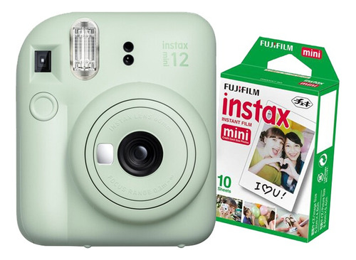 Câmera instantânea Fujifilm Instax Kit Mini 12 + 10 fotos mint green