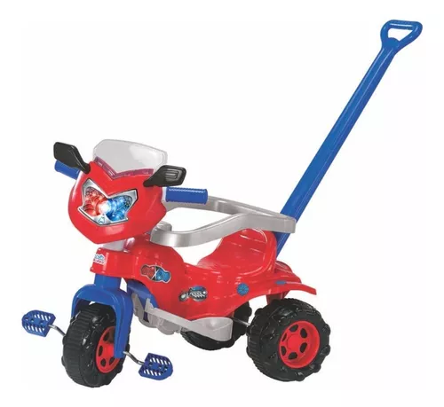 Triciclo Motoca Infantil Azul Bebê Menino Póto Som Cavalinho