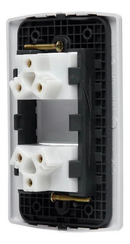 Imagen 4 de 5 de Llave De Luz Sica - 2 Tomas Enchufe Argentino - 10a - Blanca
