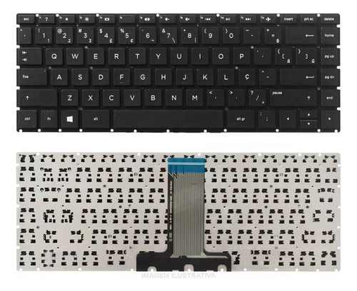 Teclado Para Notebook Compatível Com Hp 240 G6 | Preto Abnt2