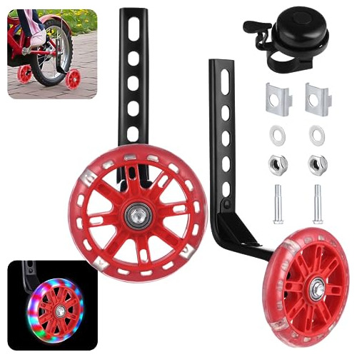 Bike Training Wheels, Flash Mute Bicycle Training Wheel...