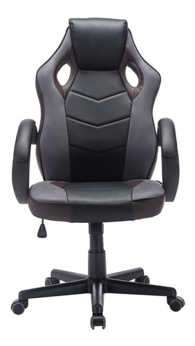Cadeira de escritório Trevalla TL-CDG-07 gamer ergonômica  preta e marrom com estofado de poliuretano y mesh