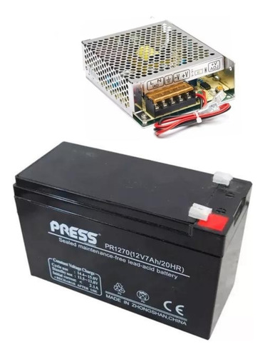 Bateria Gel Recargable Press 12v 7a + Fuente Ups 12v 8a