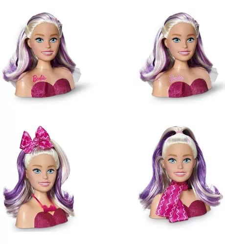 Boneca Barbie Busto Styling Head Faces com 24 Acessórios para