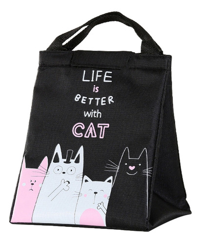 Bolsa De Comida Portátil De Gato De Dibujos Animados Bolsa D