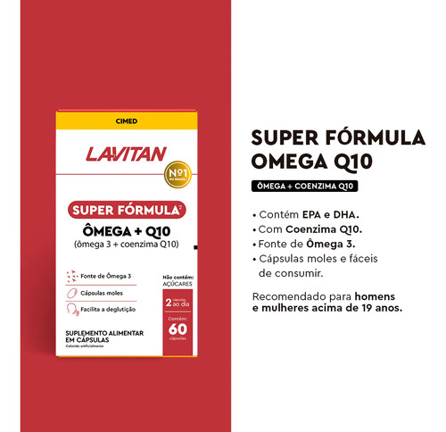 Lavitan Super Formula Ômega Q10 Complex Cimed 30 Capsulas