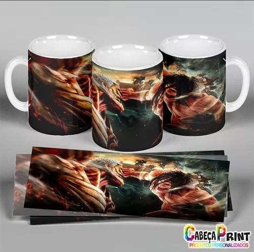 Caneca De Porcelana 325ml Shingeki No Kyojin Ataque Ao Titã