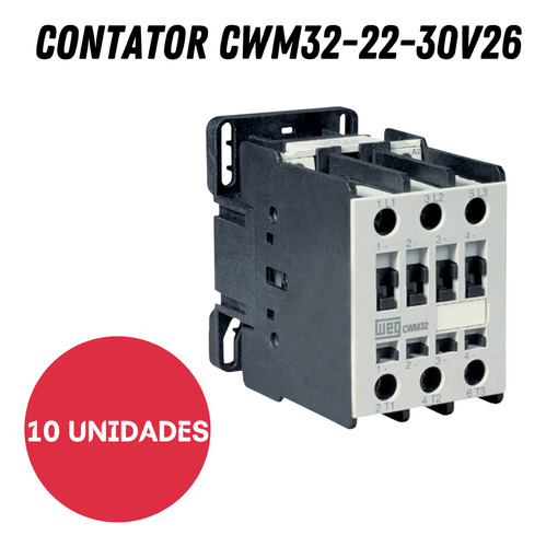 Chave Contatora Tripolar Weg 32a 220v Com Nf 2na 2nf 10 Und
