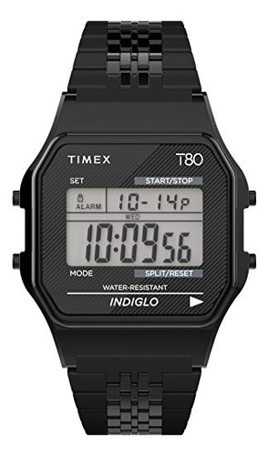 Reloj Timex T80 34mm  Negro Con Pulsera De Acero N8p7s