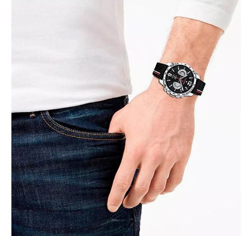 Deportivo Reloj Tommy Hilfiger 1791473 Unico Tiempo Exacto Negro Plateado Negro (Reacondicionado)