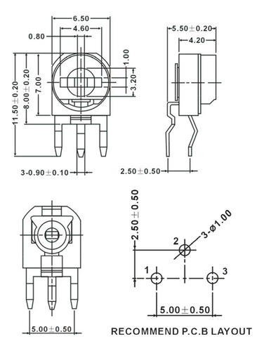 10 Trimpots Preset Vertical 2m 2000000 Ohms Lineal (205)
