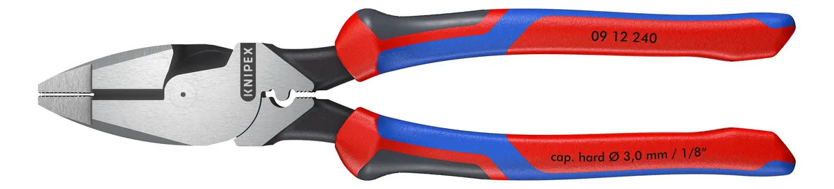 KNIPEX 09 12 240 SB Pinza de electricista modelo americano con mangos ergonómicos pavonada 240 mm (9.5'')