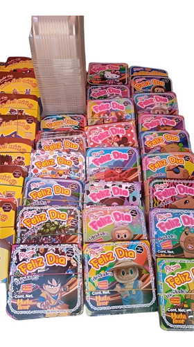 50 Cajas Para Dulces Forma De Duvalin Fiesta Piñata Bolo Amarillo