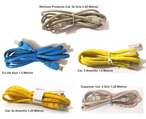 Paquete De 5 Cables De Red Rj45 Usados Como Nuevos