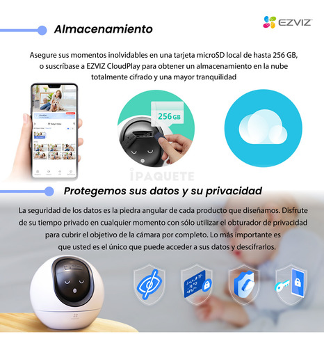 Kit 3 Cámaras Seguridad Ip Ezviz Wifi Domo Interior 2k +32gb