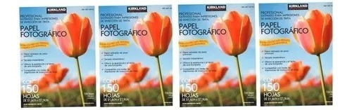 Kirkland Papel Fotografico 150 Hojas 255gr Carta 4 Pack