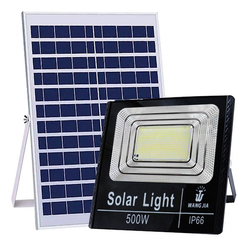 Reflector Lampara Solar 500w Led C/panel Alumbrado Exterior
