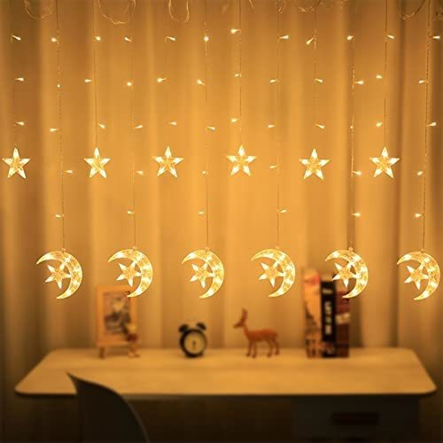 Decoraciones Ramadan, Star Moon Curtain String Lights 4b8g Y