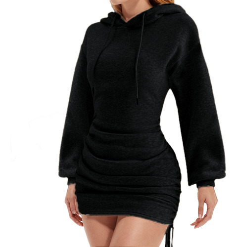 Sudadera De Manga Larga Con Capucha Y Cordón Para Mujer