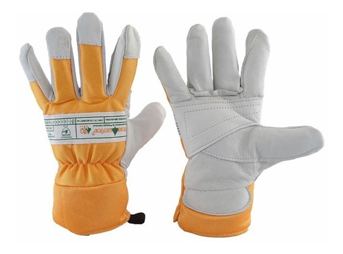 Imagem 1 de 1 de Luva Couro Vaqueta Nylon Laranja Para Rapel Tecmater