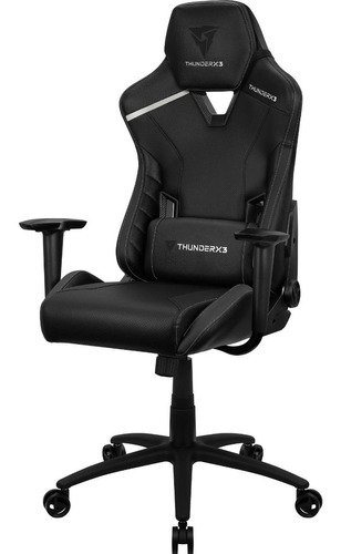 Cadeira de escritório ThunderX3 TC3 gamer ergonômica  all black com estofado de couro sintético