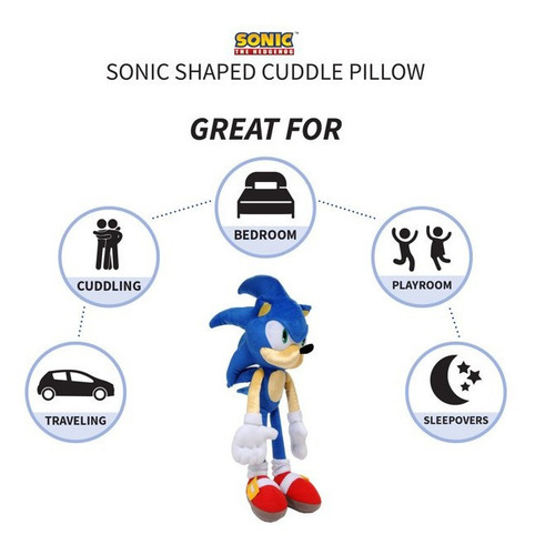 Sonic The Hedgehog Peluche Almohada 59 Cms Para Niños *sk