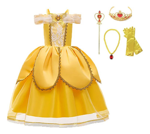 Vestido De Baile De Princesa Bella Para Cosplay Para Niñas B