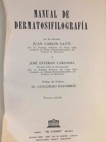 Manual De Dermatosifilografía Gatti-cardama 1958