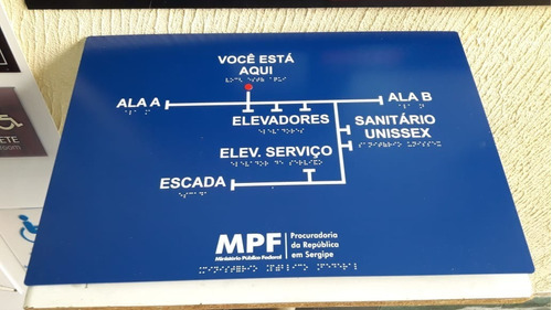 4 Placas Braille 1 Placa Impressa 1 Mapa 30x40cm