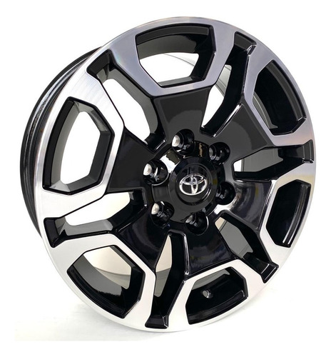 Rodas Toyota Hilux Srx 2021 Aro 17 (jogo) +bicos + Porcas Cor Preto Com Diamantado