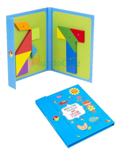 Imagen 1 de 5 de Tangram Magnético Madera Juguetes Didácticos Montessori