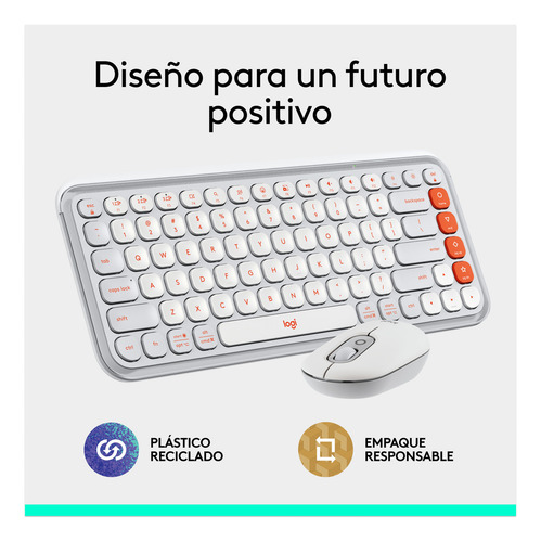 Kit Teclado Mouse Logitech Pop Icon Español Blanco