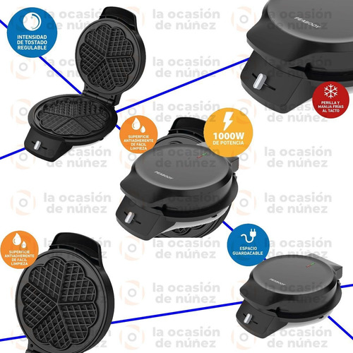 Imagen 3 de 7 de Wafflera Peabody Electrica Antiadherente Tostado Regulable