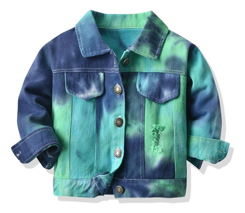 Chaleco Vaquero Tiedye Para Niña Pequeña  Casual Para Niños