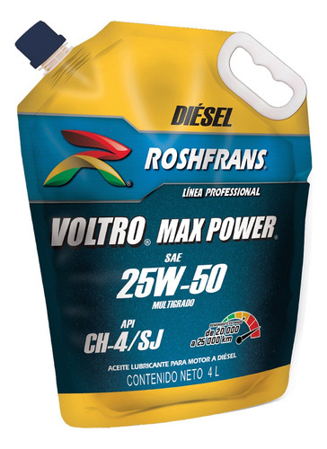 Roshpack Voltro Mpwr Api Ch-4/sj Sae 25w50