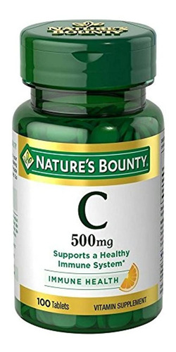 Nature 's Bounty Vitamina C, 500 mg, 100 tabletas (paquete D