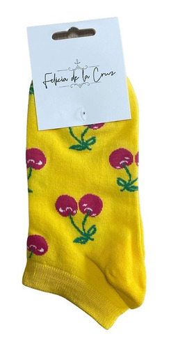 Calcetines Diseño Cortos Modelo: Guinda Amarillo