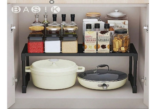 Organizador Estante Multiusos P Cocina Y Microondas Elegante Negro