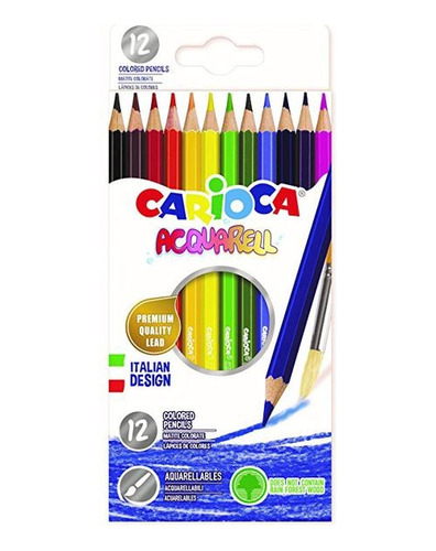 Lápices De Colores Acuarelables | 12 Colores | Carioca