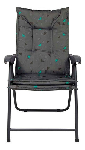 Cadeira Poltrona Estofada Mor 9201 Dobrável Kairos Grafite Desenho do tecido Geométrico
