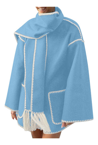 Jaqueta Feminina De Lã De Inverno Espessada E Folgada Tassel