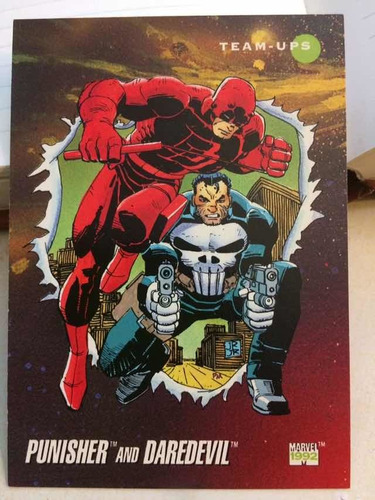 Tarjeta Marvel 1992 # 92 Punisher And Daredevil Impel