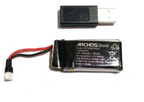 Batería Drone Archos 3,7v 500mah + 1 Cargador Usb-ver Modelo