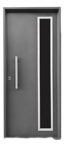 Puerta Doble Chapa Inyectada Paño Fijo Lateral Oferta Gris