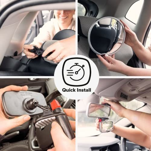 Espejo Coche Bebé Diono 2 Pack Ajustable, Amplia Visión,