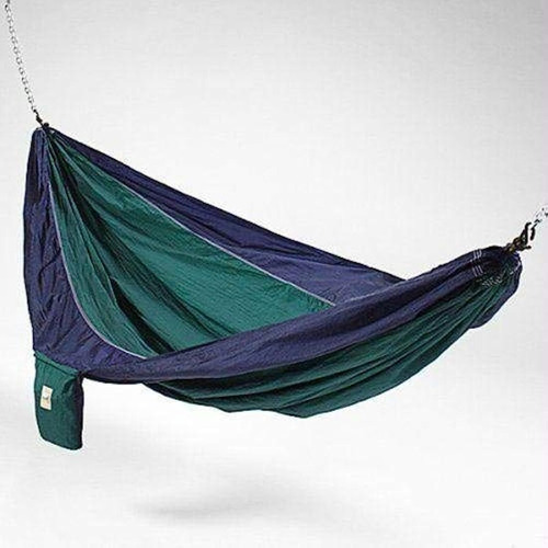 Hamaca De Camping Doble De Nailon, Color Azul/verde