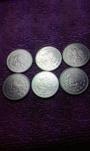 Imagen 1 de 2 de Set De 6 Monedas De 1 Peso Jose Ma. Morelos Año 1986 En Buen