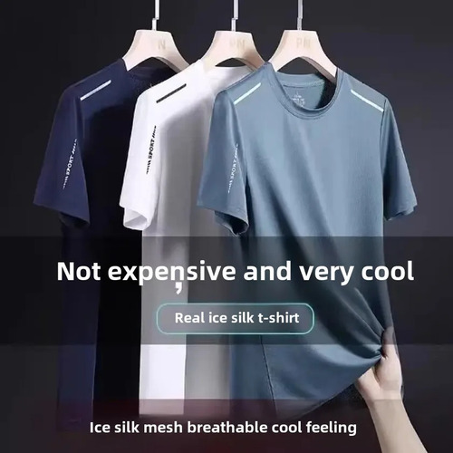 Camiseta De Secado Rápido Para Hombre, Sección Fina De Fibra